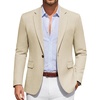 COOFANDY Men Casual Blazer Wrinkle Free Sports Coat One Button Suit Jacket(Light Khaki)