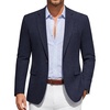 COOFANDY Men Casual Blazer Wrinkle Free Sports Coat One Button Suit Jacket(Navy Blue)