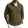 COOFANDY Men Quarter Zip Pullover Sweatshirts Long Sleeve Mock Neck Sweater(Army Green)