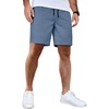 COOFANDY Mens Casual Shorts Cotton Elastic Waist Drawstring Summer Shorts(Denim Blue)