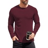 COOFANDY Mens Long Sleeve Shirts Thermal T-Shirt Slim Fit Crewneck Sweater Knitted Pullover Shirt(Deep Red)