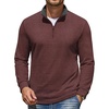 COOFANDY Mens Quarter Zip Pullover Mock Neck Sweatshirt Long Sleeve Sweater(Wine Red)