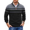 COOFANDY Mens Quarter Zip Pullover Sweater Casual Mock Neck Knit Polo(Black-grey)