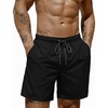 COOFANDY Mens Swim Trunks 7 inch Bathing Suit with Mesh Liner Swim Shorts(Black)