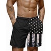 COOFANDY Mens Swim Trunks 7 inch Bathing Suit with Mesh Liner Swim Shorts(Black American Flag)