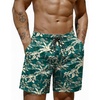 COOFANDY Mens Swim Trunks 7 inch Bathing Suit with Mesh Liner Swim Shorts(Blue Green Coconut Tree)