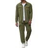COOFANDY Mens Tracksuit 2 Piece Jogging Sweatsuit Casual Cargo Pants Outfit(Army Green)