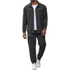 COOFANDY Mens Tracksuit 2 Piece Jogging Sweatsuit Casual Cargo Pants Outfit(Dark Grey)
