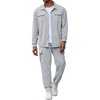 COOFANDY Mens Tracksuit 2 Piece Jogging Sweatsuit Casual Cargo Pants Outfit(Light Grey)