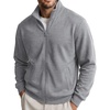 COOFANDY Mens Zip Up Sweatshirt Lightweight Fleece Jacket Casual Sweaters(Light Grey)