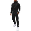 COOFANDY Tracksuit Mens Full Zip Hoodie Sweatsuit 2 Set with Zipper Pocket(Black and White)