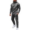 COOFANDY Tracksuit Mens Full Zip Hoodie Sweatsuit 2 Set with Zipper Pocket(Dark Grey Textile)
