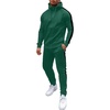COOFANDY Tracksuit Mens Full Zip Hoodie Sweatsuit 2 Set with Zipper Pocket(Green)