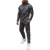 COOFANDY Tracksuit Mens Full Zip Hoodie Sweatsuit 2 Set with Zipper Pocket(Grey)
