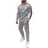 COOFANDY Tracksuit Mens Full Zip Hoodie Sweatsuit 2 Set with Zipper Pocket(Light Grey)
