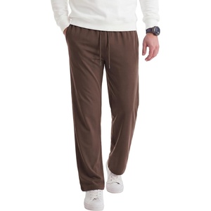 COOFANDY Men’s Casual Cotton Pant Knit Elastic Waist Yoga Pant with Pocket(Brown)