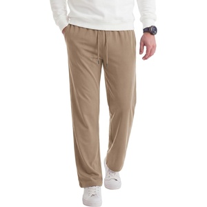 COOFANDY Men’s Casual Cotton Pant Knit Elastic Waist Yoga Pant with Pocket(Khaki)