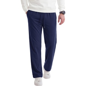 COOFANDY Men’s Casual Cotton Pant Knit Elastic Waist Yoga Pant with Pocket(Navy Blue)