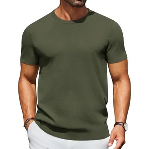 COOFANDY Men’s Casual T-Shirts Short Sleeve Crewneck Pullover Knit Tee(Army Green)