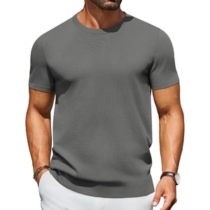 COOFANDY Men’s Casual T-Shirts Short Sleeve Crewneck Pullover Knit Tee(Dark Grey)