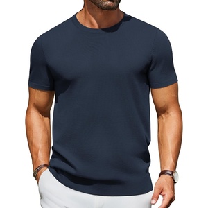 COOFANDY Men’s Casual T-Shirts Short Sleeve Crewneck Pullover Knit Tee(Navy Blue)
