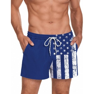 COOFANDY Men’s Swim Trunks Quick Dry Board Shorts Swimwear Bathing Suit(P Blue American Flag)