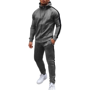 COOFANDY Tracksuit Mens Full Zip Hoodie Sweatsuit 2 Set with Zipper Pocket(Dark Grey Textile)