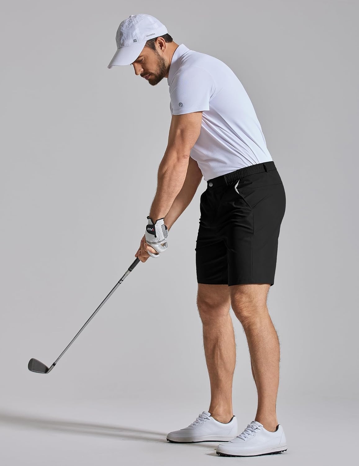 image:imageCOOFANDY Mens Golf Shorts 7 Lightweight Elastic Waistband Casual ShortsBlack