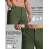COOFANDY Mens Golf Shorts 7″ Lightweight Elastic Waistband Casual Shorts(Army Green)
