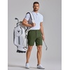 COOFANDY Mens Golf Shorts 7″ Lightweight Elastic Waistband Casual Shorts(Army Green)