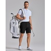 COOFANDY Mens Golf Shorts 7″ Lightweight Elastic Waistband Casual Shorts(Black)