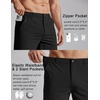 COOFANDY Mens Golf Shorts 7″ Lightweight Elastic Waistband Casual Shorts(Black)