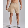 COOFANDY Mens Golf Shorts 7″ Lightweight Elastic Waistband Casual Shorts(Khaki)