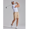 COOFANDY Mens Golf Shorts 7″ Lightweight Elastic Waistband Casual Shorts(Khaki)