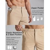 COOFANDY Mens Golf Shorts 7″ Lightweight Elastic Waistband Casual Shorts(Khaki)