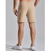 COOFANDY Mens Golf Shorts 7″ Lightweight Elastic Waistband Casual Shorts(Khaki)