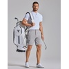 COOFANDY Mens Golf Shorts 7″ Lightweight Elastic Waistband Casual Shorts(Light Grey)