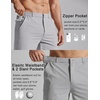 COOFANDY Mens Golf Shorts 7″ Lightweight Elastic Waistband Casual Shorts(Light Grey)