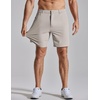 COOFANDY Mens Golf Shorts 7″ Lightweight Elastic Waistband Casual Shorts(Light Khaki)