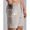 COOFANDY Mens Golf Shorts 7″ Lightweight Elastic Waistband Casual Shorts(Light Khaki)
