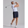 COOFANDY Mens Golf Shorts 7″ Lightweight Elastic Waistband Casual Shorts(Navy Blue)