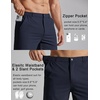 COOFANDY Mens Golf Shorts 7″ Lightweight Elastic Waistband Casual Shorts(Navy Blue)