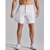 COOFANDY Mens Golf Shorts 7″ Lightweight Elastic Waistband Casual Shorts(White)