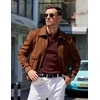 COOFANDY Mens Knit Polo Shirts Long Sleeve Casual Dress Pullover Sweater(Coffee)
