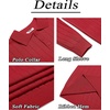COOFANDY Mens Knit Polo Shirts Long Sleeve Casual Dress Pullover Sweater(Red)