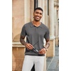 COOFANDY Mens Knit Polo Shirts Short Sleeve Button Down Textured Polo Shirt(Dark Grey)