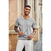 COOFANDY Mens Knit Polo Shirts Short Sleeve Button Down Textured Polo Shirt(Light Grey)