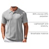 COOFANDY Mens Knit Polo Shirts Short Sleeve Button Down Textured Polo Shirt(Light Grey)