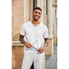 COOFANDY Mens Knit Polo Shirts Short Sleeve Button Down Textured Polo Shirt(White)