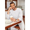 COOFANDY Men’s Long Sleeve Tee Shirts Crew Neck Casual Soft Tees(All White)